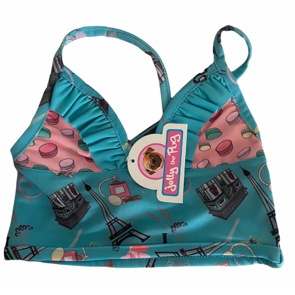 NWT Girl's JELLY THE PUG Tankini Swimsuit Bikini 4T - Picture 6 of 7